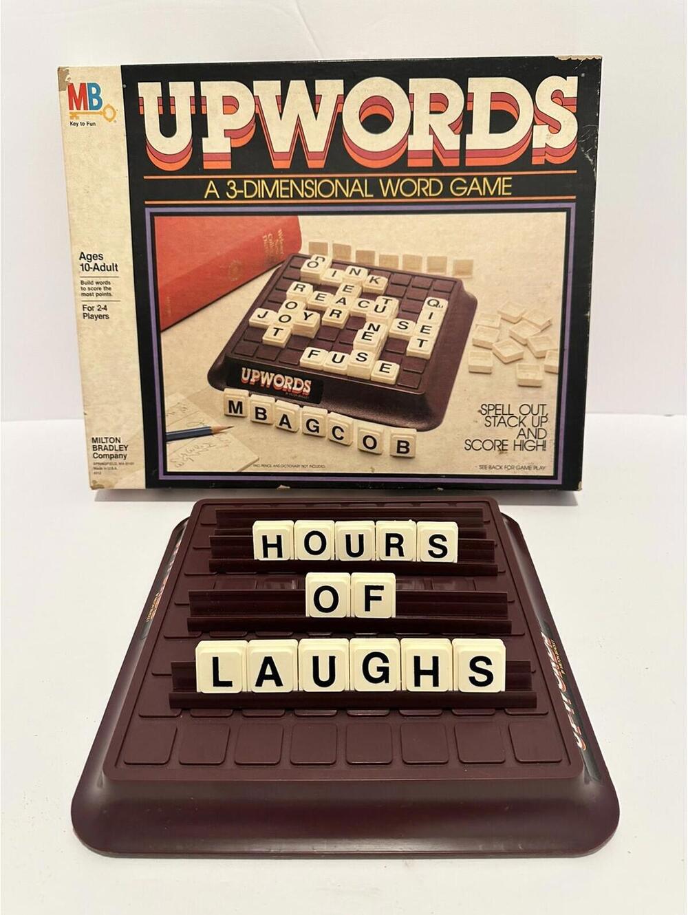 Vintage 1983 Upwords Game #4312 by Milton Bradley – 3D Word Game – Complete VGC